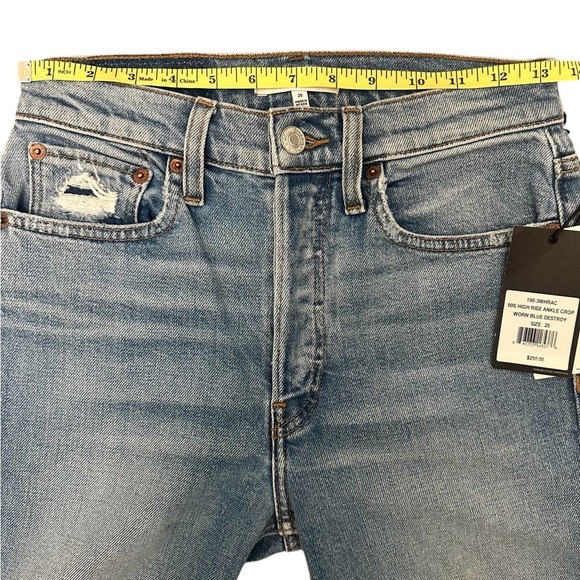 NEW! Re/Done Jeans 90’s High Rise Ankle Crop Denim Maliblue Size 25 $225 MSRP - Picture 8 of 11